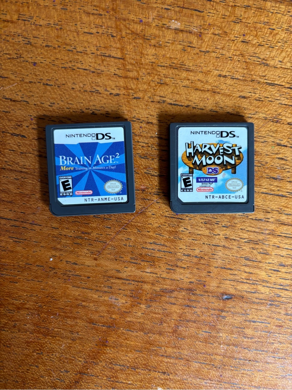 Nintendo DS game bundle- harvest moon and brain Age 2